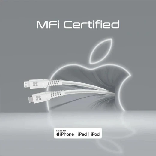 كابل USB-C إلى لايتنينغ معتمد من ابلMFi، شحن سريع بقوة 20 واط توصيل الطاقة، طول 1.2 متر، كابل سيليكون متين، متوافق مع آيفون /SE وآيباد, أبيض من بروميت - برو مات - Image 6