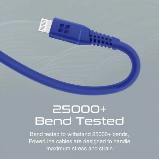 كابل Promate 20W USB-C إلى Lightning - أزرق - شحن سريع ومتين - برو مات - Image 3