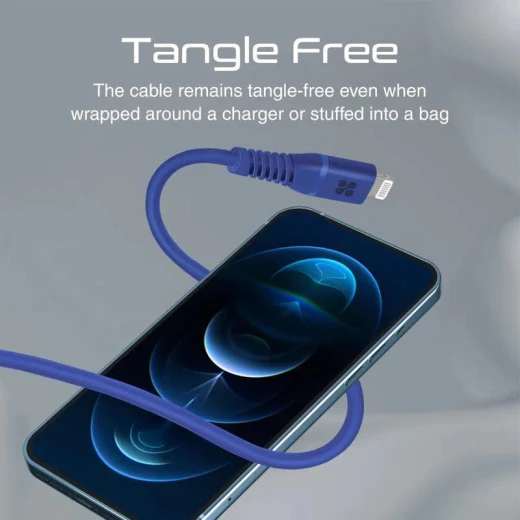 كابل Promate 20W USB-C إلى Lightning - أزرق - شحن سريع ومتين - برو مات - Image 4