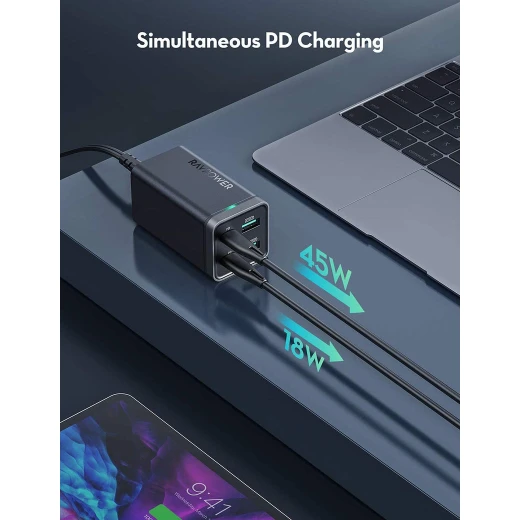 شاحن Ravpower 65W USB-C: شحن سريع لأجهزة الكمبيوتر المحمولة والهواتف - Ravpower - Image 4