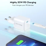 شاحن حائط RAVPower 20W PC167 أسود - شحن سريع للهواتف والأجهزة اللوحية - Ravpower