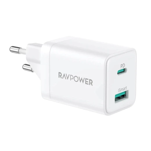 شاحن RAVPower 30W USB-C PD - شحن سريع وصغير الحجم شاحن RAVPower 30W USB-C PD - شحن سريع وصغير الحجم