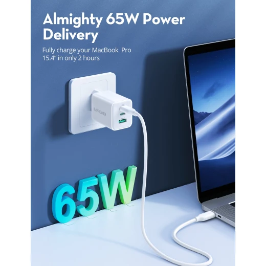 شاحن RAVPower 65W USB-C PC172 - شحن سريع للهواتف وأجهزة الكمبيوتر المحمولة - Ravpower - Image 5