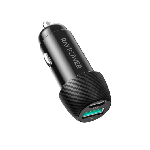 شاحن سيارة RAVPower RP-VC030: شحن سريع 49 واط، هيكل من الألومنيوم شاحن سيارة RAVPower RP-VC030: شحن سريع 49 واط، هيكل من الألومنيوم