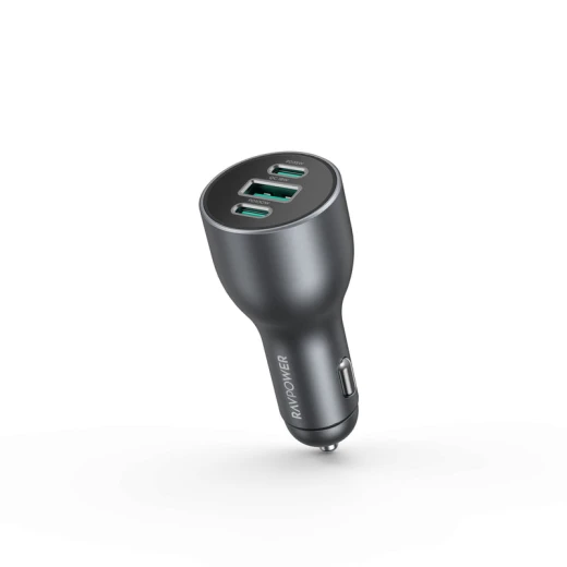 شاحن سيارة RAVPower 100 واط بـ 3 منافذ - شحن سريع رمادي - Ravpower - Image 8