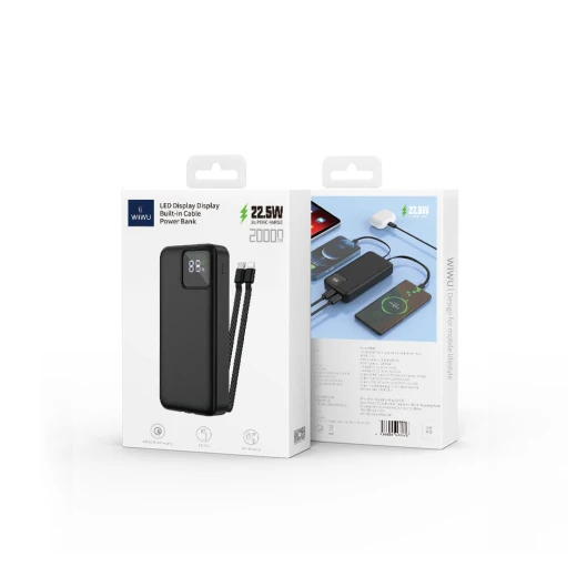باور بانك 20000 mAh JC-22 أسود - شحن سريع وقابل للنقل من وي وو - وي وُو - Image 2