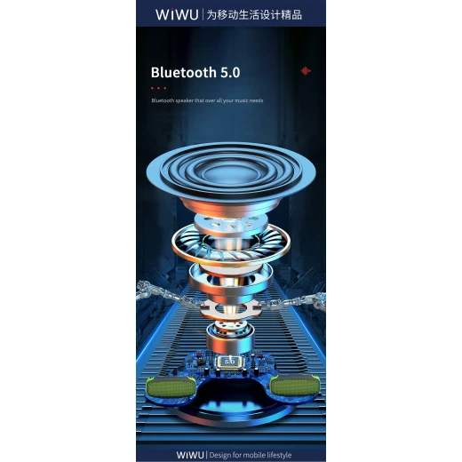 مكبر صوت WiWU P16 Max اللاسلكي بتقنية البلوتوث مع ميكروفونين وحزام - وي وُو - Image 10