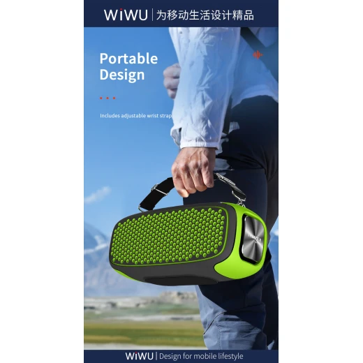 مكبر صوت WiWU P16 Max اللاسلكي بتقنية البلوتوث مع ميكروفونين وحزام - وي وُو - Image 11