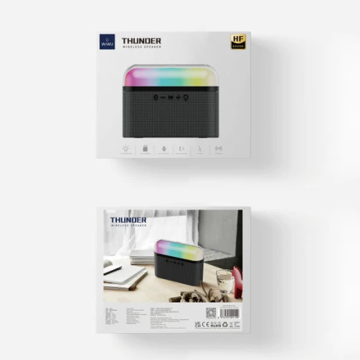 مكبر صوت WiWU Thunder P60 بتقنية البلوتوث: محمول مع LED وبطارية طويلة - وي وُو - Image 4