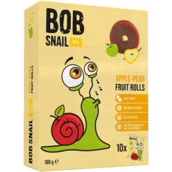 Bob Snail Apple and Pear Fruit Rolls, Healthy Snack, 100g Pack