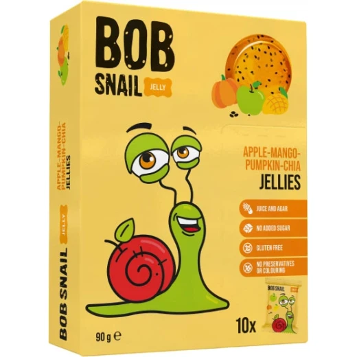 Bob Snail Mango Pumpkin Chia Seed Natural Fruit Marmalade: Delicious & Healthy Snack, 90g Jar, Gluten Free, No Added Sugar, Perfect for Kids and Adults, Made in Ukraine Bob Snail Mango Pumpkin Chia Seed Natural Fruit Marmalade: Delicious & Healthy Snack, 90g Jar, Gluten Free, No Added Sugar, Perfect for Kids and Adults, Made in Ukraine