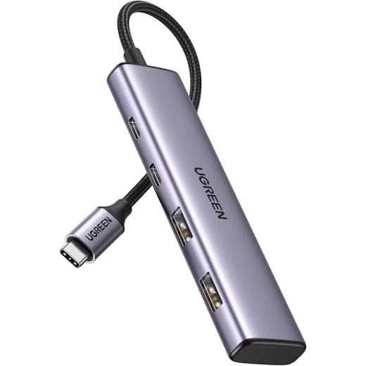 محول يو جرين CM473 USB-C 4 في 1 متعدد المنافذ رمادي هيكل ألومنيوم محول يو جرين CM473 USB-C 4 في 1 متعدد المنافذ رمادي هيكل ألومنيوم