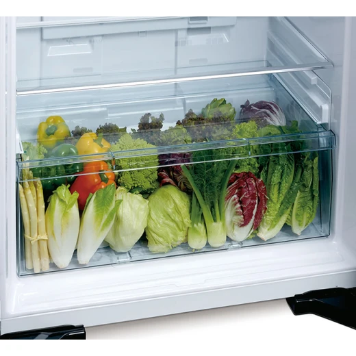 ثلاجة هيتاشي R-VG800PJ7 بفريزر علوي 550 لتر زجاج أسود، تبريد بمروحتين - هيتاشي - Image 2