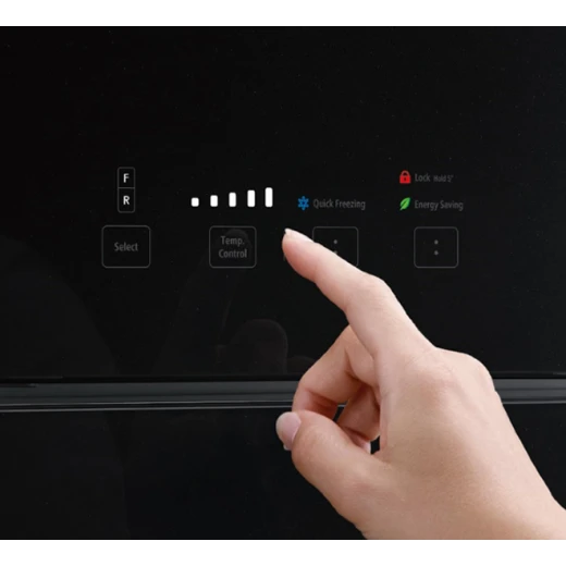 ثلاجة هيتاشي R-VG800PJ7 بفريزر علوي 550 لتر زجاج أسود، تبريد بمروحتين - هيتاشي - Image 4