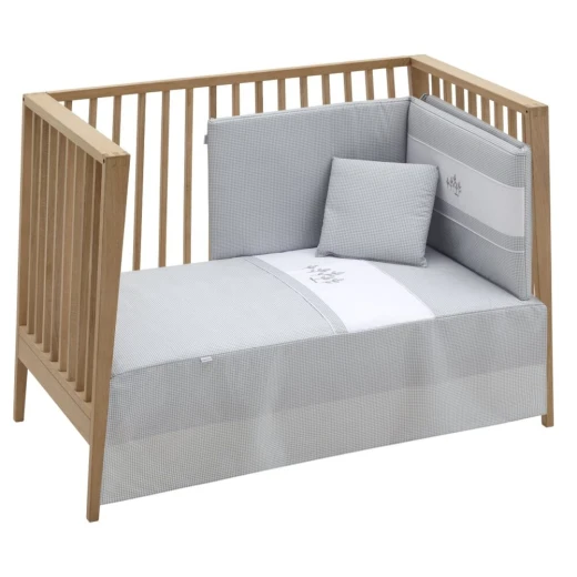 Cambrass Windsord 2-Piece Crib Bedding Set, Grey, 60x120 cm, Includes Quilt and Bumper - Cambrass - Image 6