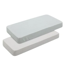 Cambrass Mini Windsord Mint Fitted Crib Sheet 60x120x17cm Pack of 2 Cotton