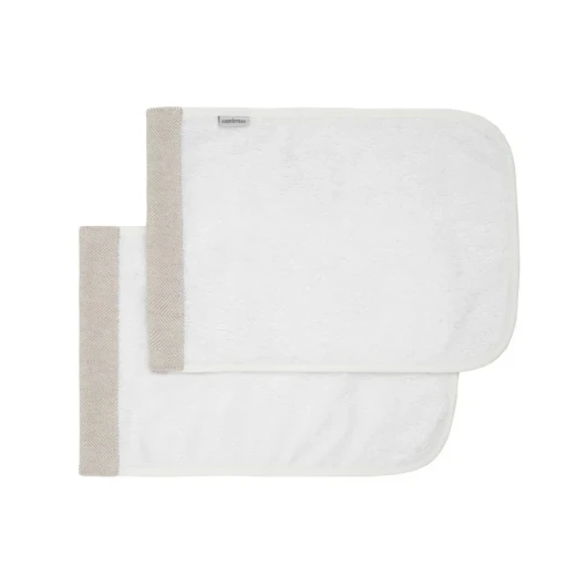 طقم منشفة أطفال كامبريس من الكتان، بيج، 25x35 سم، ألياف TENCEL ناعمة، عبوة من 2 - كامبراس - Image 2