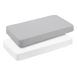 Cambrass 60x120 cm Crib Fitted Sheet Pack of 2 Soft Gray Egyptian Cotton Bedding