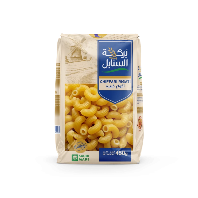 باستا بركة السنابل باستا شيفاري ريجاتي 450 جرام باستا دوروم قمح للمأكولات السريعة - بركة السنابل