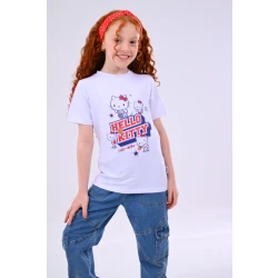 Zaitoon Hello Kitty Girls' Athletic T-Shirt White 14 Years - Comfortable Cotton
