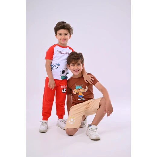 طقم بيجاما أبطال الكرة - أبيض وأحمر - 8 سنوات من زيتون - زيتون - Image 8