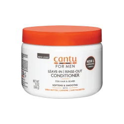 Cantu Men's Leave-in Rinse-Out Conditioner Shea Butter 368g, Softens & Smooths