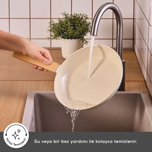 مقلاة كاراكا سويسرية كريستال بلون اللوز، 30 سم - كراجا - Image 3