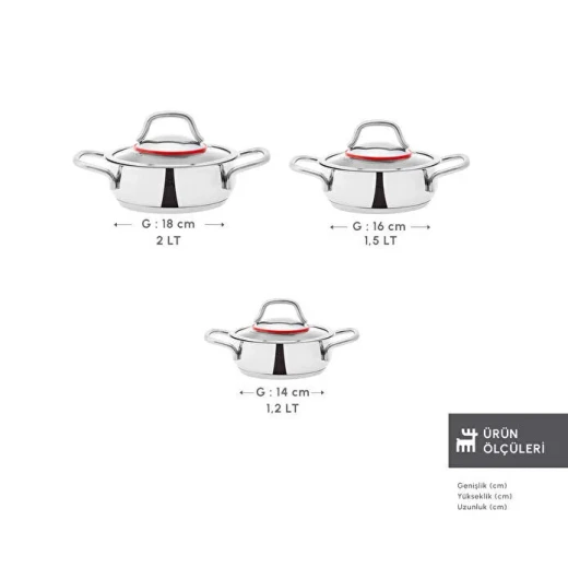 Karaca Emirgan Induction Base 6-Piece Frying Pan Set – Premium 18/10 Stainless Steel, Even Heat Distribution, Suitable for All Stovetops - karaca - Image 3