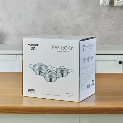 Karaca Emirgan Induction Base 6-Piece Frying Pan Set – Premium 18/10 Stainless Steel, Even Heat Distribution, Suitable for All Stovetops - karaca - Image 2