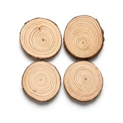 4 pes Natural Wood Slices with Bark 4-5cm Unfinished Round Wooden Log Discs for DIY Crafts Home Decorations Christmas Ornaments Rustic Art Projects Painting Engraving and Creative Handmade Designs