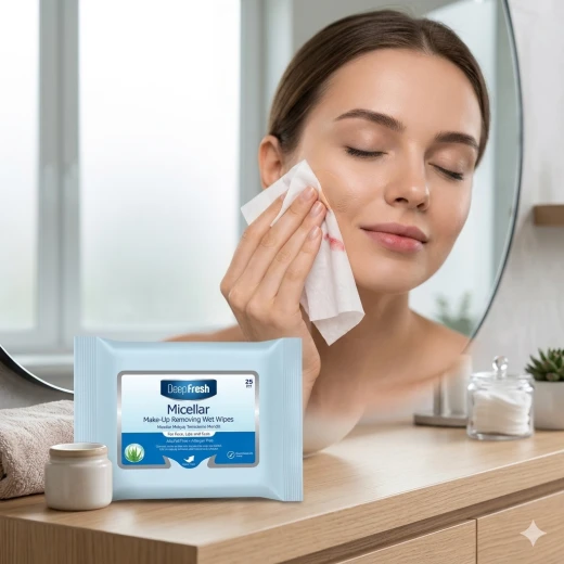Deep Fresh Micellar Makeup Removing Wipes 25 Count, Gentle Facial Cleansing Wipes for All Skin Types, No Rinse - DeepFresh - Image 4