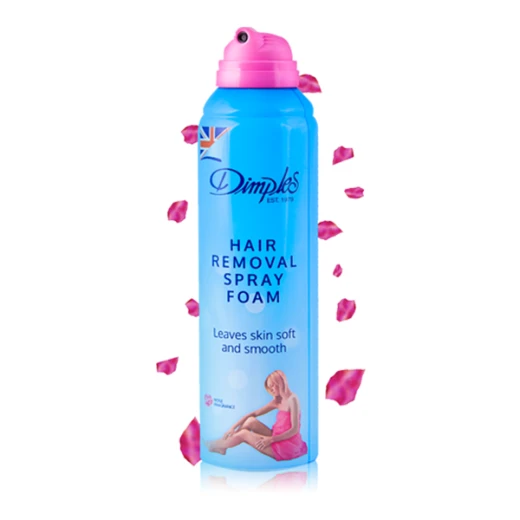 Lincocare Dimples Depilatory Spray Foam, Rose 200ml | Quick & Gentle Hair Removal | Soft, Smooth & Moisturized Skin – Made in UK