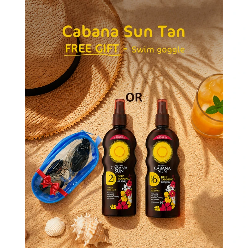 Lincocare Cabana Deep Tanning Oil Spray SPF6, 200ml | Moisturizing, UVA & UVB Protection | Enhances Natural Tan - Lincocare