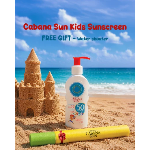 Lincocare Cabana Sun Lotion SPF50 for Kids, 150ml | Gentle & Dermatologist Tested | UVA & UVB Protection for Sensitive Skin Lincocare Cabana Sun Lotion SPF50 for Kids, 150ml | Gentle & Dermatologist Tested | UVA & UVB Protection for Sensitive Skin
