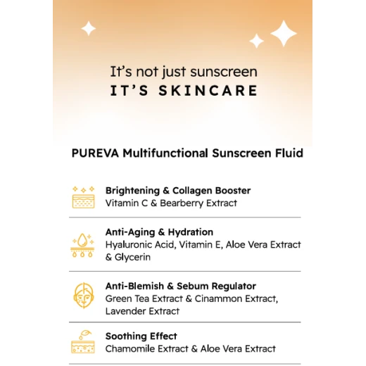 واقي شمس متعدد الوظائف SPF 50+ | مضاد للبقع، تفتيح، مكافحة الشيخوخة، تعزيز الكولاجين، امتصاص سريع من بيوريفا - بيوريفا - Image 2