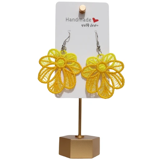 Sunflower Earrings With Soft Gradient Yellow Threads, Earrings Inspired by the Radiance of the Sunflower and Its Natural Beauty, Size 4 × 4 cm - Lamsa love - Image 2