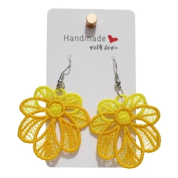 Sunflower Earrings With Soft Gradient Yellow Threads, Earrings Inspired by the Radiance of the Sunflower and Its Natural Beauty, Size 4 × 4 cm