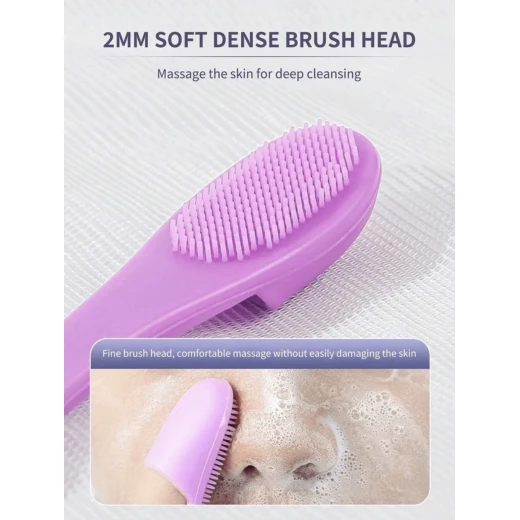 Silicone Nose Pore Cleansing Brush for blackhead removal and deep pore cleansing, gentle exfoliating tool that unclogs pores, improves skin texture and smoothness, suitable for all skin types with compact daily use design - Image 4