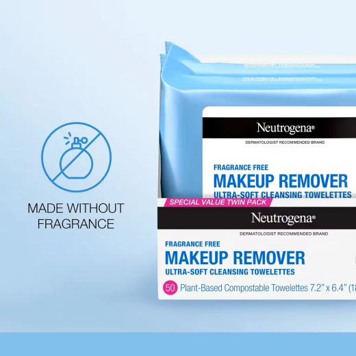 Neutrogena Makeup Remover Wipes and Face Cleansing Towelettes, 50 Count, (2 Pack) - Neutrogena - Image 2