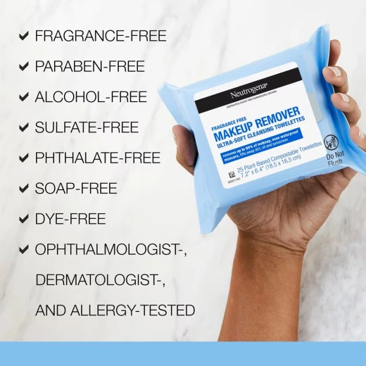 Neutrogena Makeup Remover Wipes and Face Cleansing Towelettes, 50 Count, (2 Pack) - Neutrogena - Image 3