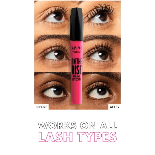 ان واي اكس ماسكارا بروفيشنال مكياب أون ذا رايز فوليم ليفت 10 مل - لون اسود - Nyx professional makeup - Image 3