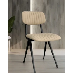 Lashes Iron Frame Dining Chair with padded back and seat, elegant design combining durability and comfort, height 79 cm, width 55 cm, depth 53 cm, and seat height 45 cm, ideal for modern dining rooms