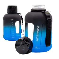 UZSPACE Sports Plastic Water Bottle 1700 ml Black and Blue , One Piece