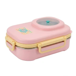 UZSPACE Food Container (Lunch Box)for children with Leak-Proof Lid with 580 Capacity , in Peach Pink color
