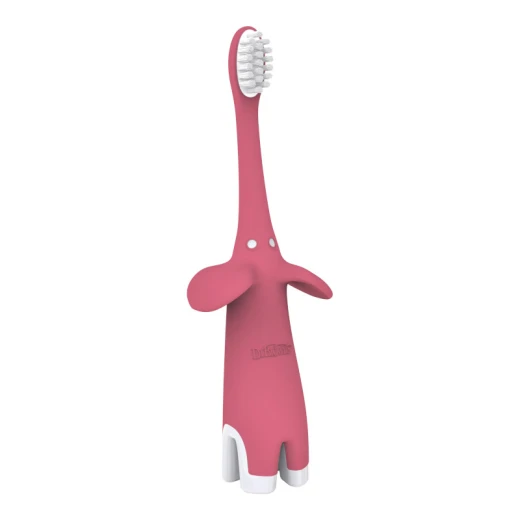 Dr. Brown’s Infant-to-Toddler Toothbrush, Soft and Safe Baby Training Brush, Elephant, Pink , 0-3 years - Dr. Brown's - Image 2