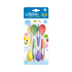 Dr.Brown's Soft-Tip Spoon, 4-Pack (Yellow, Green, Purple, Red)