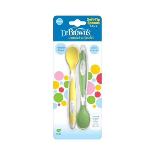 Dr.Brown's Soft-Tip Spoon, 2-Pack (Yellow, Green) Dr.Brown's Soft-Tip Spoon, 2-Pack (Yellow, Green)