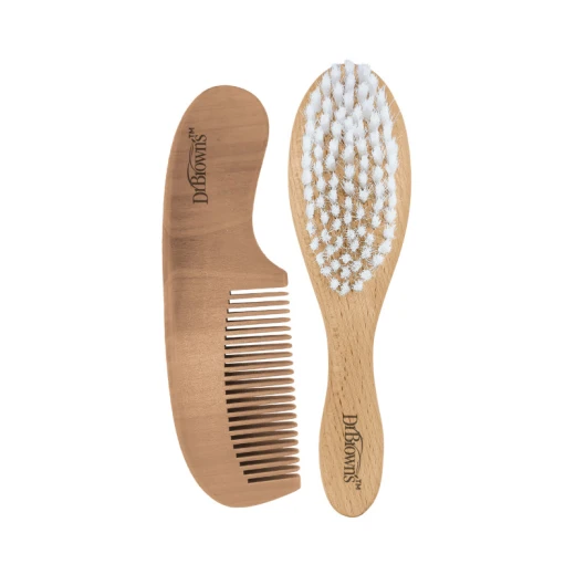 Dr. Brown’s Soft & Safe Baby Brush and Comb, Grooming Set for Newborns and Toddlers, Scalp  Care - Dr. Brown's - Image 2