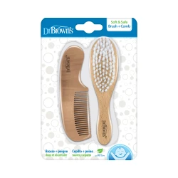 Dr. Brown’s Soft & Safe Baby Brush and Comb, Grooming Set for Newborns and Toddlers, Scalp  Care