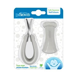 Dr. Brown’s Safe Squeeze Baby Nail Scissors, Rounded Tip Clippers for Infant Grooming & Care, Includes Protective Case
